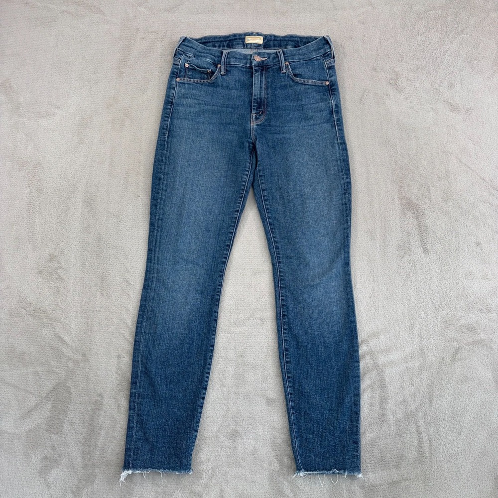 MOTHER The Looker Ankle Fray Jeans in Girl Crush Women 27 Stretch USA Made $196